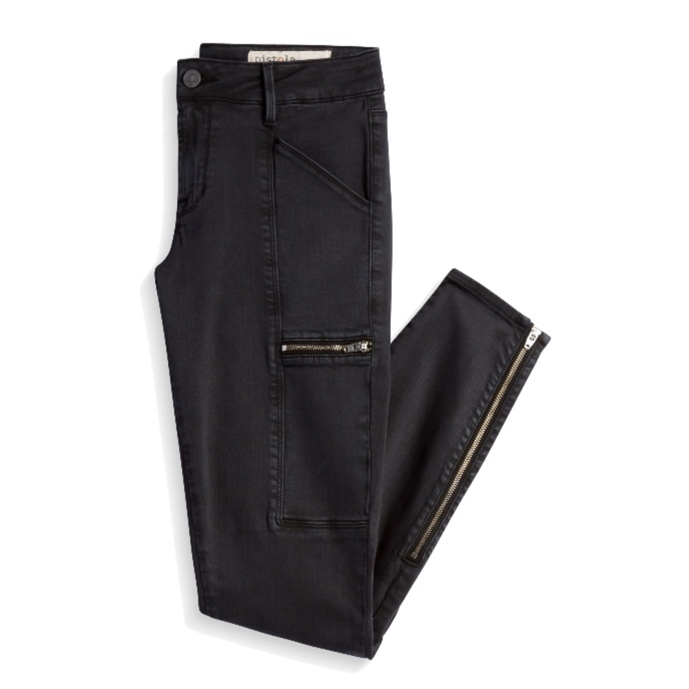Pistola Topanga Cargo Zipper Detail Skinny Pant sz 14 Black